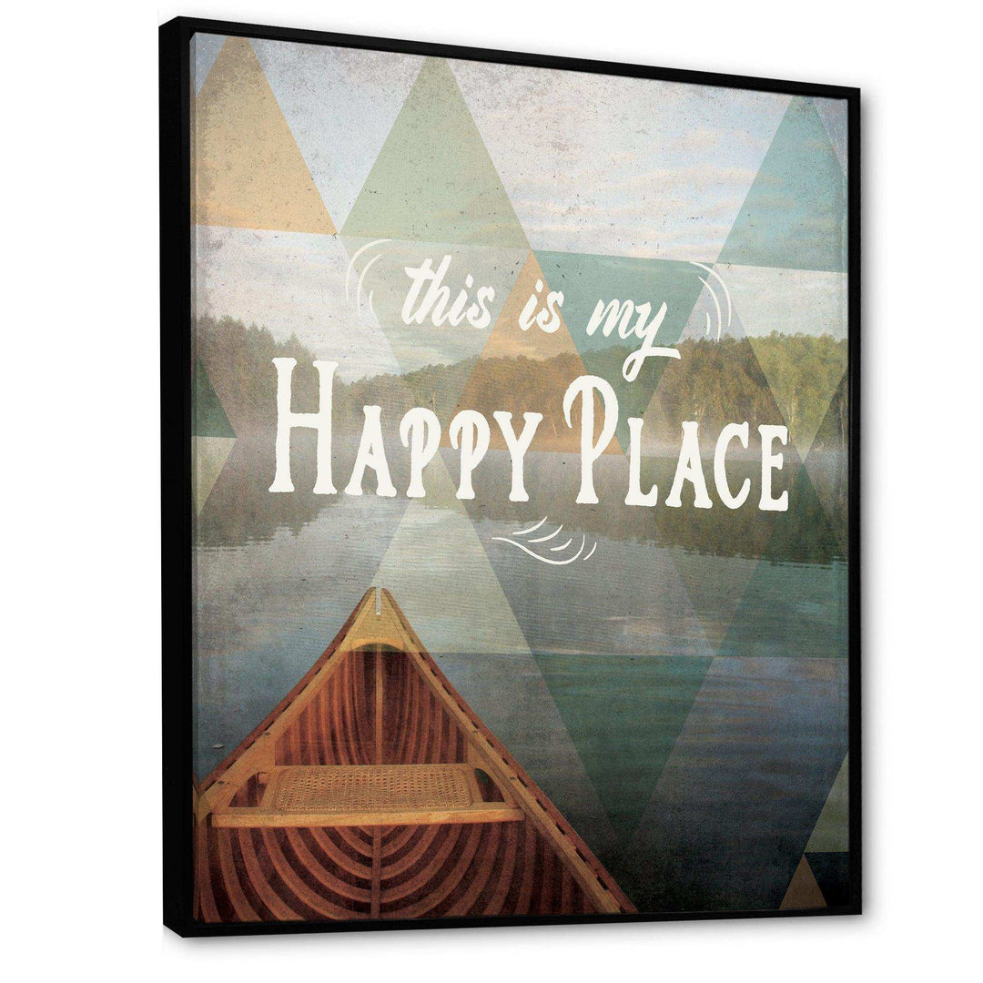 Lake House Happy Quote - Traditional Living Room Wall Decor