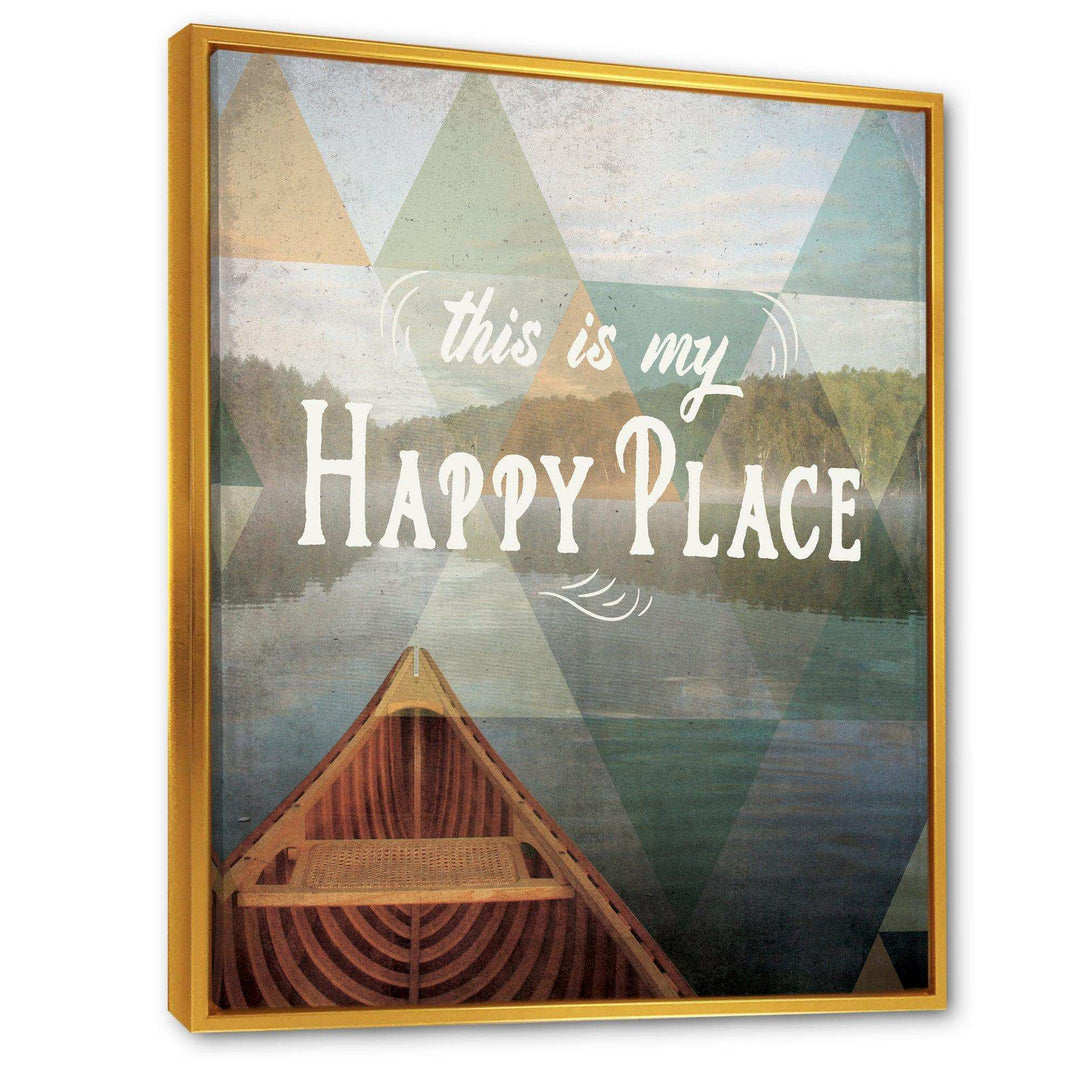 Lake House Happy Quote - Traditional Living Room Wall Decor