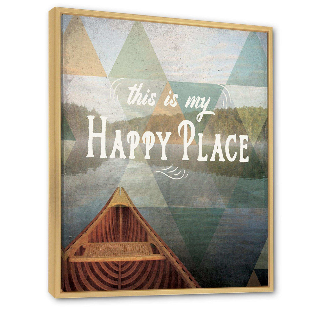 Lake House Happy Quote - Traditional Living Room Wall Decor