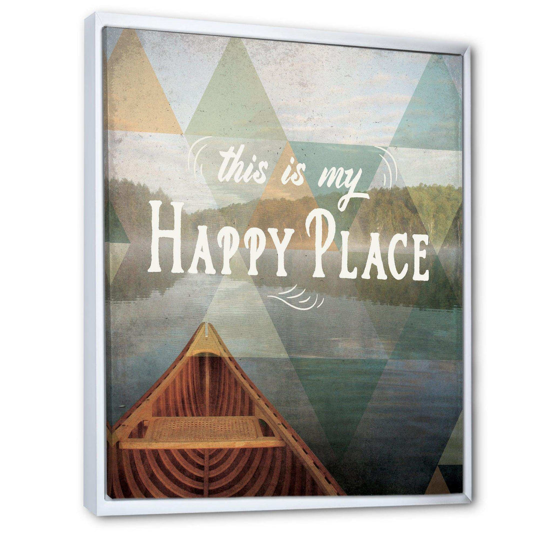 Lake House Happy Quote - Traditional Living Room Wall Decor