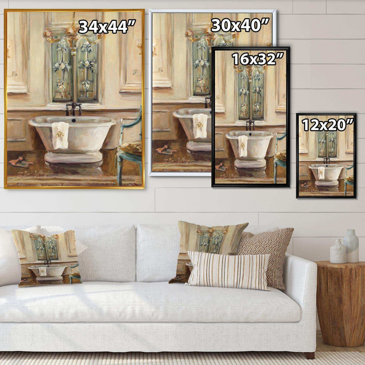 Vintage Paris Bathtub Painting