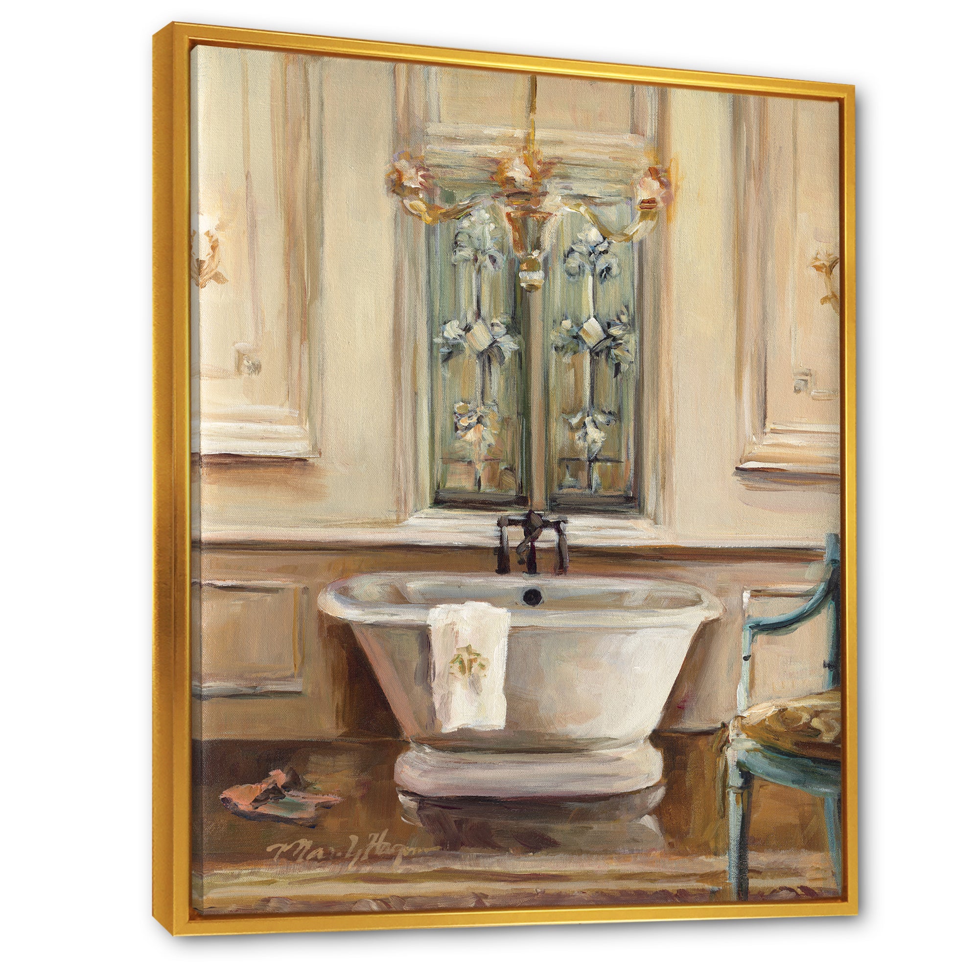 Vintage Paris Bathtub Painting