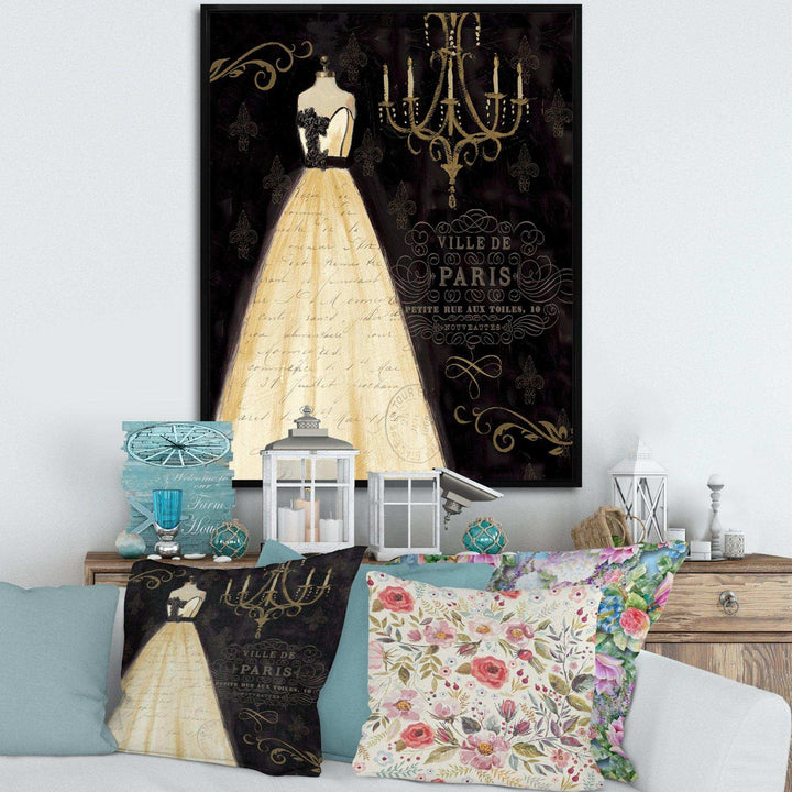 French chandeliers Couture III - Fashion Canvas Wall Art Print
