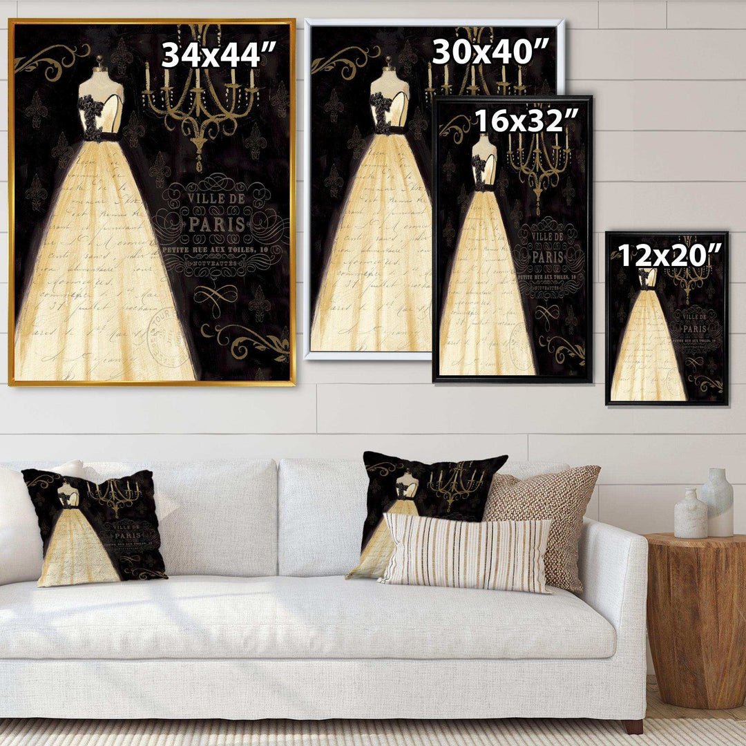 French chandeliers Couture III - Fashion Canvas Wall Art Print
