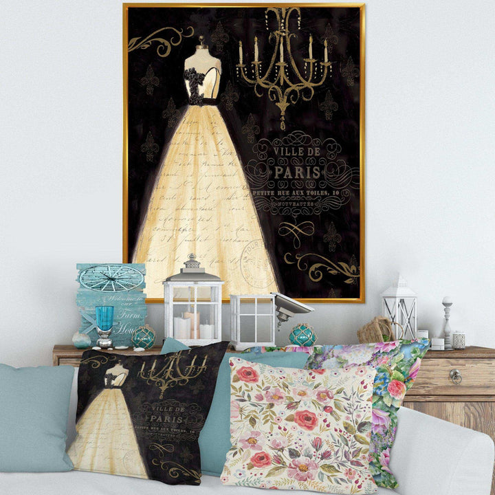 French chandeliers Couture III - Fashion Canvas Wall Art Print