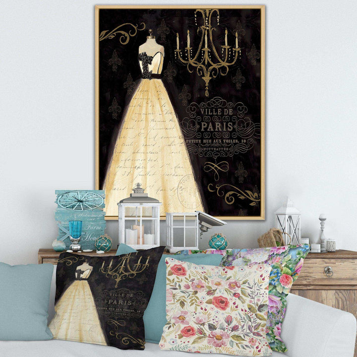 French chandeliers Couture III - Fashion Canvas Wall Art Print