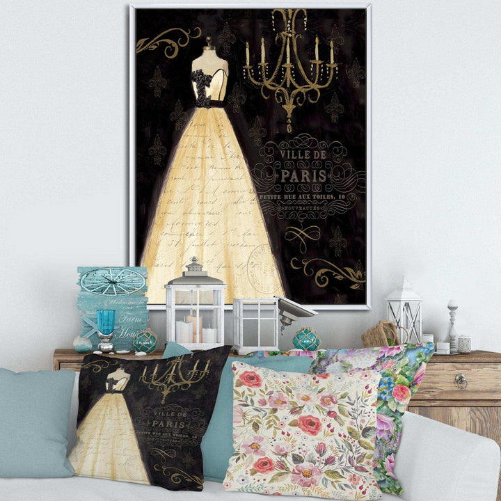 French chandeliers Couture III - Fashion Canvas Wall Art Print