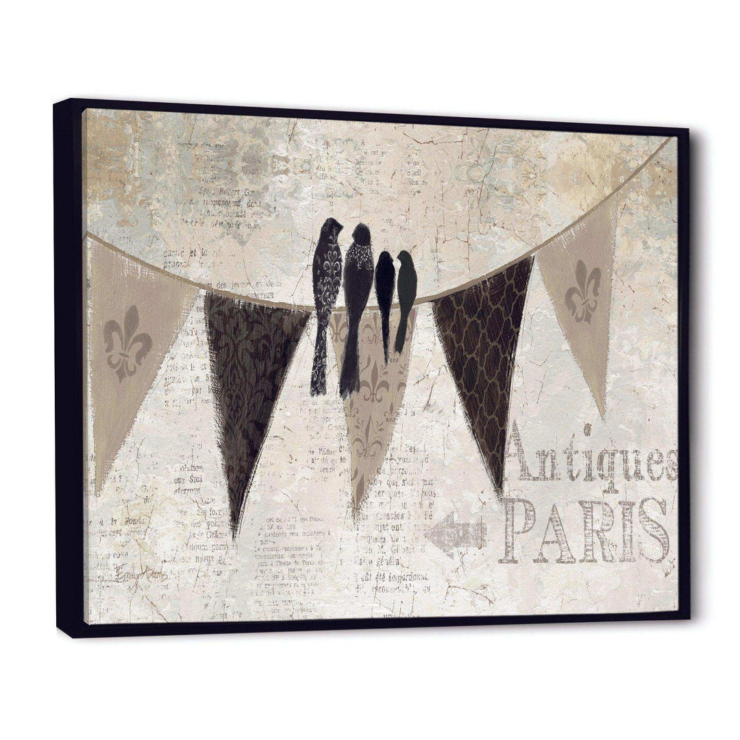 French Bird Flea Market - Vintage Canvas Wall Art