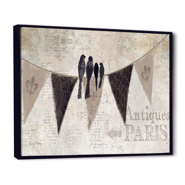 French Bird Flea Market - Vintage Canvas Wall Art