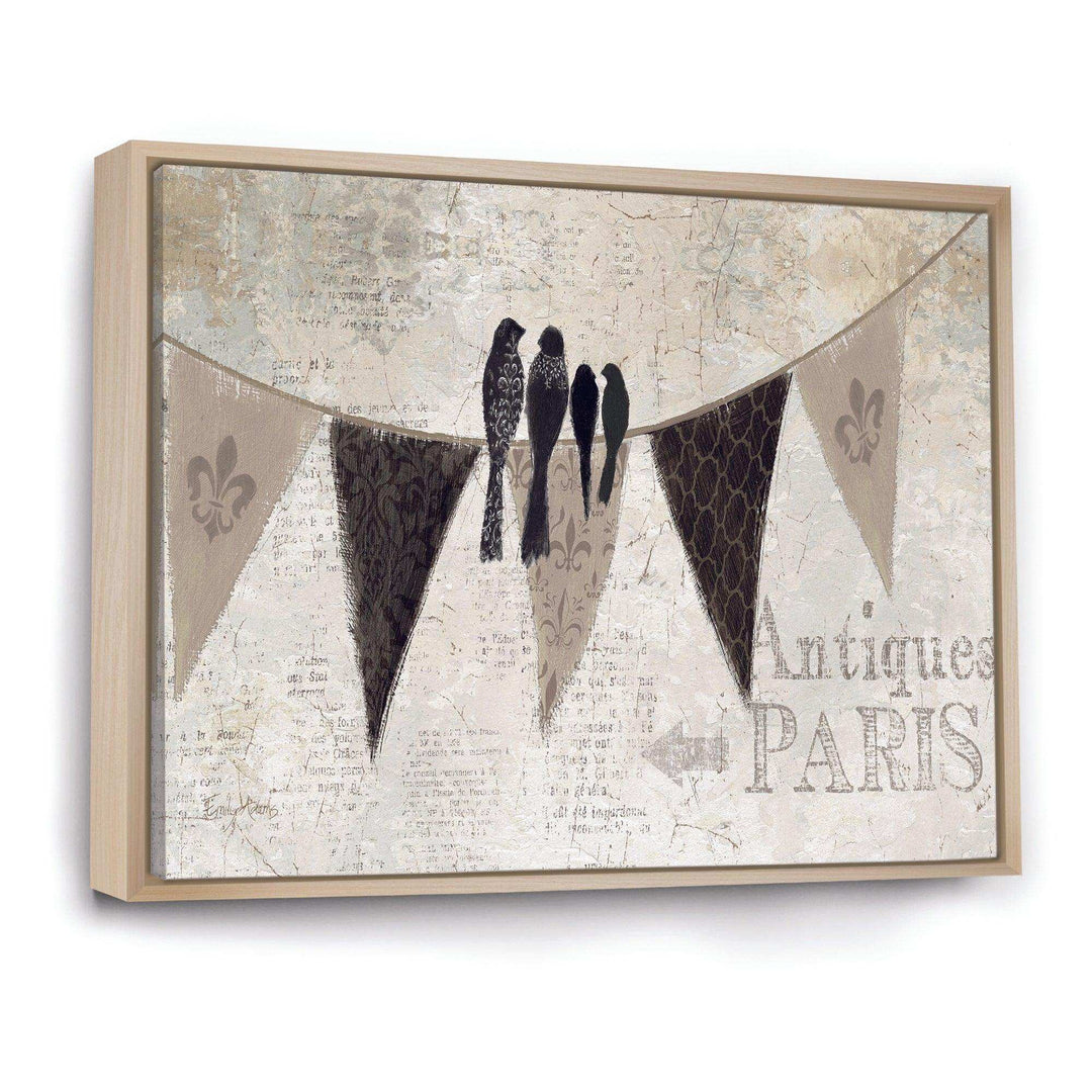 French Bird Flea Market - Vintage Canvas Wall Art