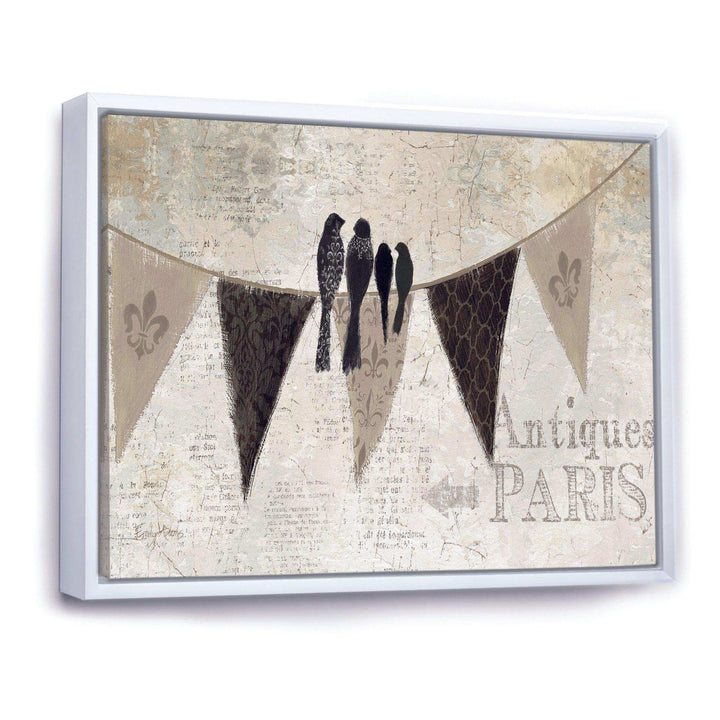 French Bird Flea Market - Vintage Canvas Wall Art