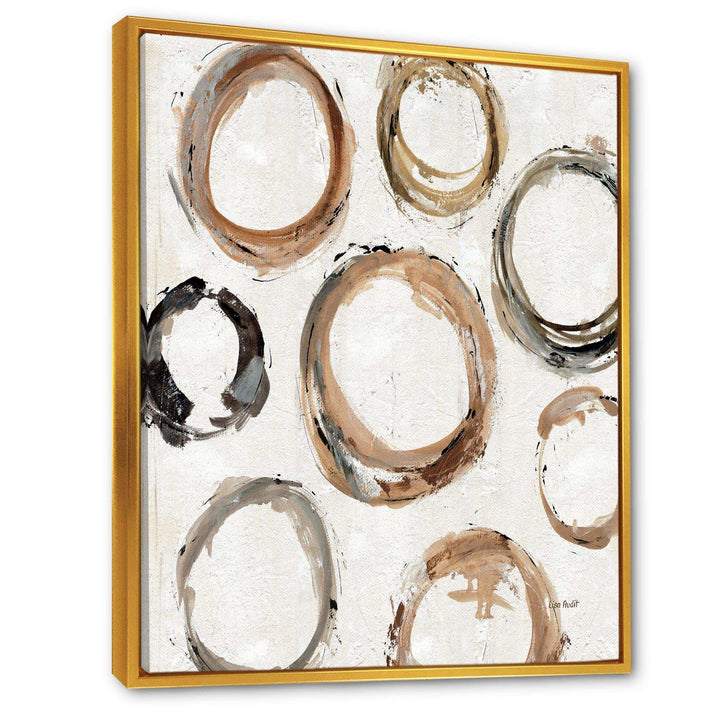 Geometric Circle Natural Balance I - Mid-Century Modern Living Room Wall Decor