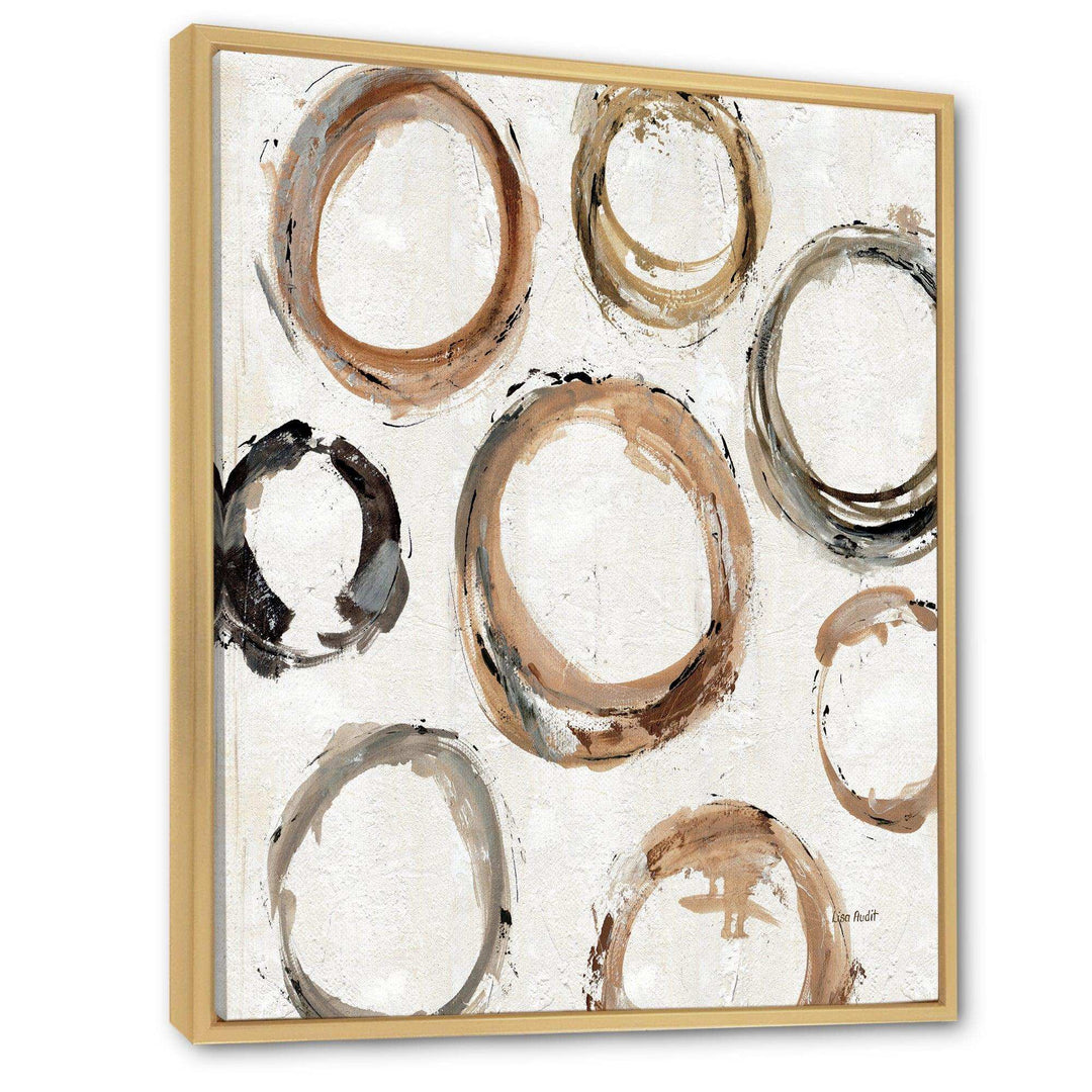 Geometric Circle Natural Balance I - Mid-Century Modern Living Room Wall Decor