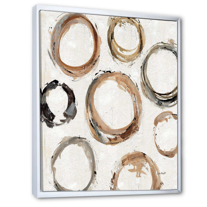 Geometric Circle Natural Balance I - Mid-Century Modern Living Room Wall Decor