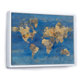 Golden Blue World Map