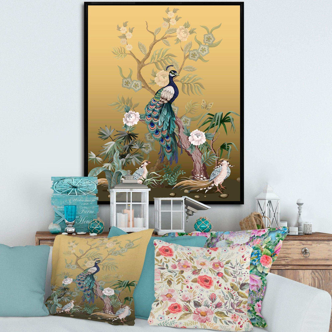 Chinoiserie With Birds and Peonies VI