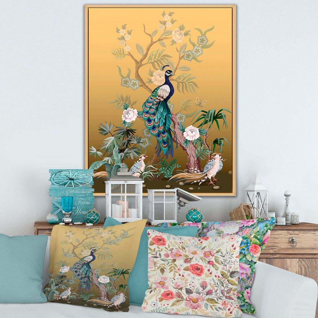 Chinoiserie With Birds and Peonies VI