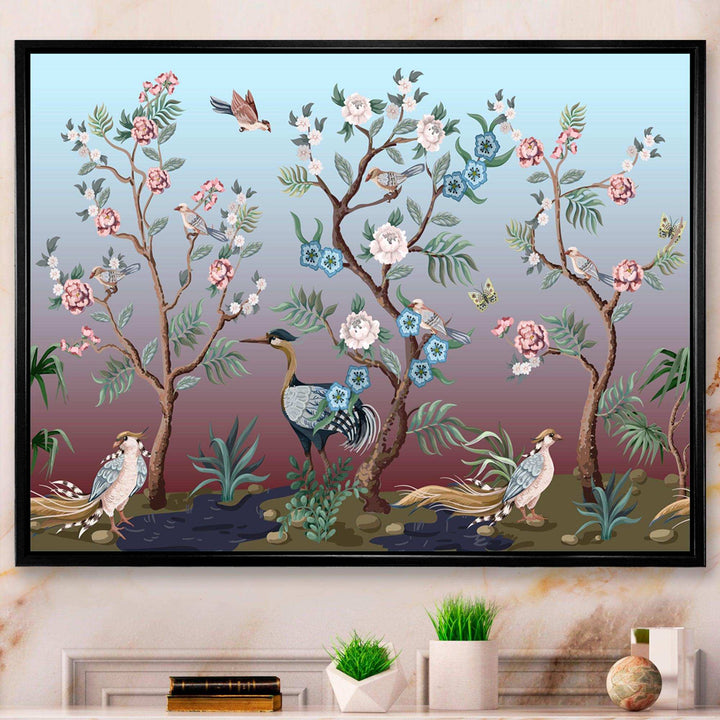 Chinoiserie With Birds and Peonies XI