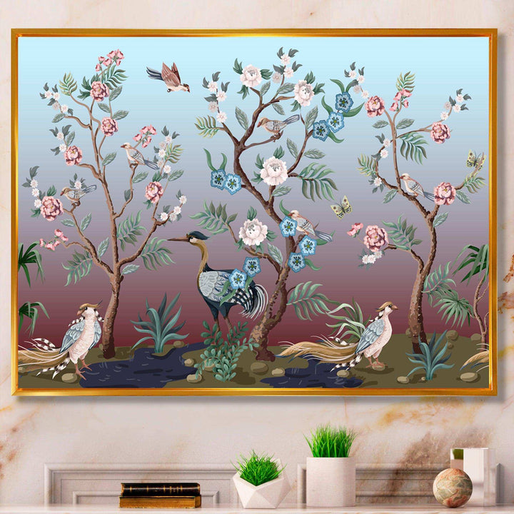 Chinoiserie With Birds and Peonies XI