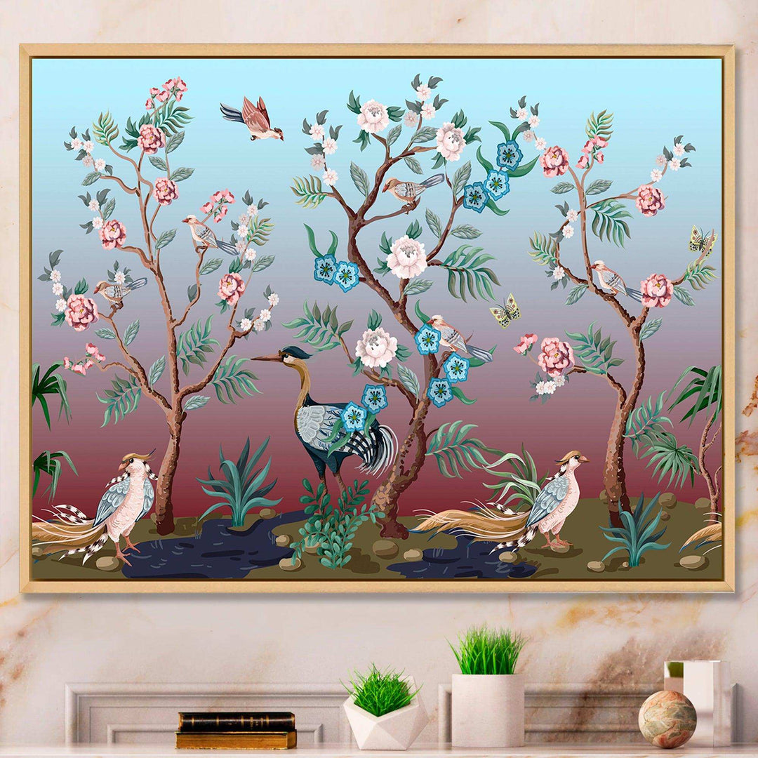 Chinoiserie With Birds and Peonies XI