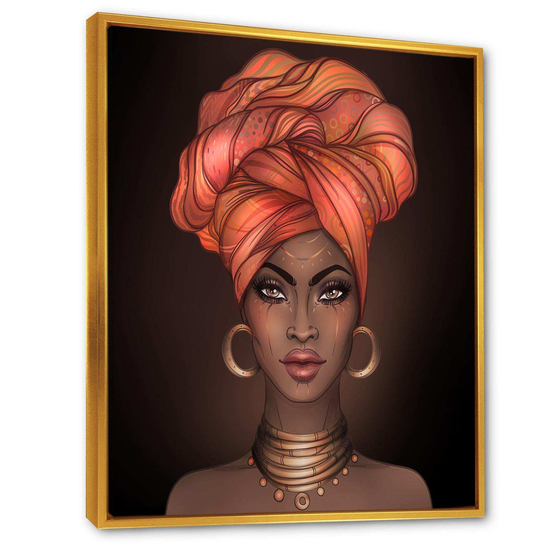 African American Woman with Turban V - Modern Living Room Wall Decor