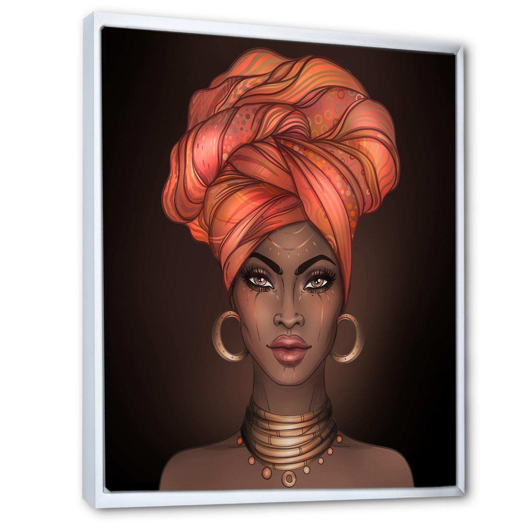 African American Woman with Turban V - Modern Living Room Wall Decor