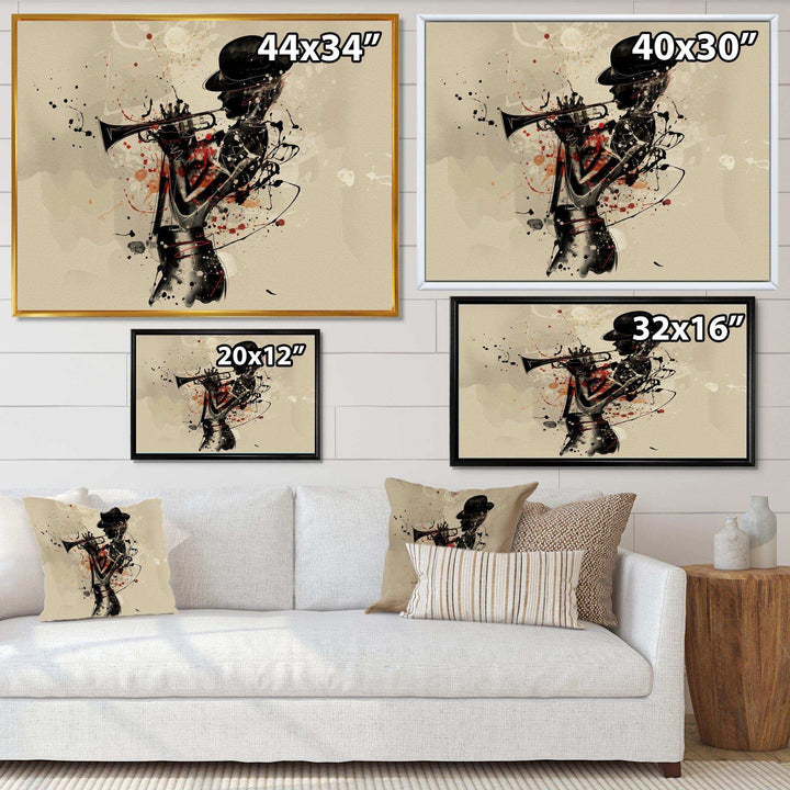 Woman Playing Jazz Trumpet - Modern Bedroom Wall Art