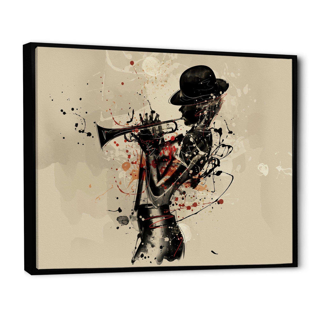 Woman Playing Jazz Trumpet - Modern Bedroom Wall Art