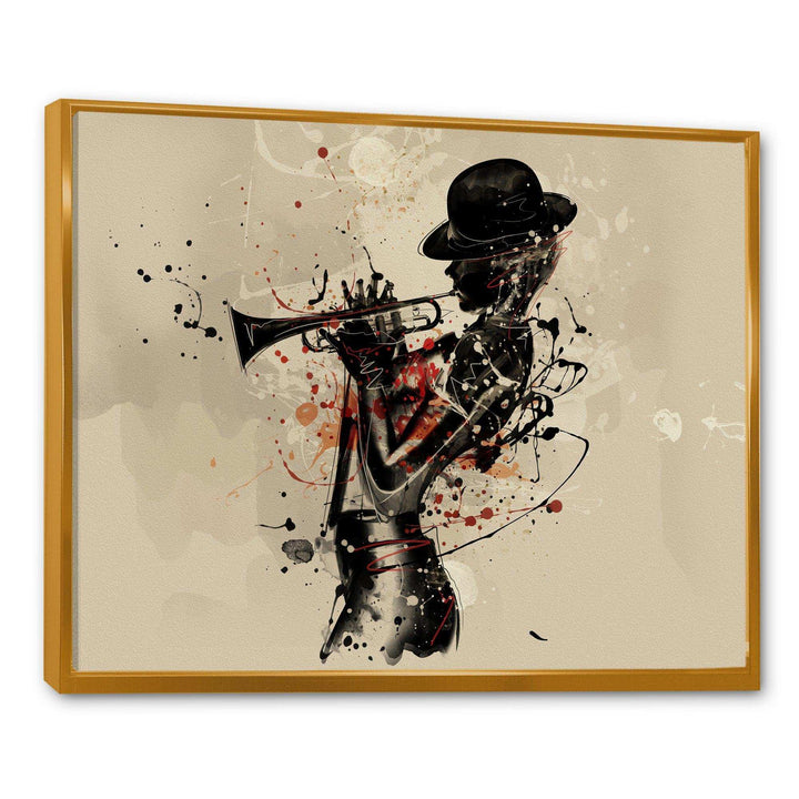 Woman Playing Jazz Trumpet - Modern Bedroom Wall Art