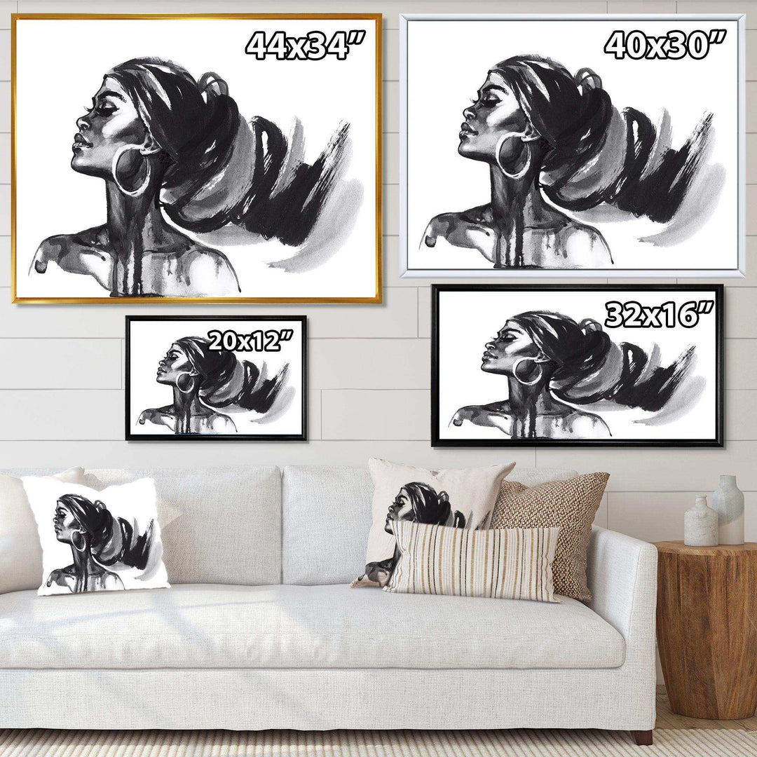 Monochrome Portrait of African American Woman IV - Modern Bedroom Wall Art