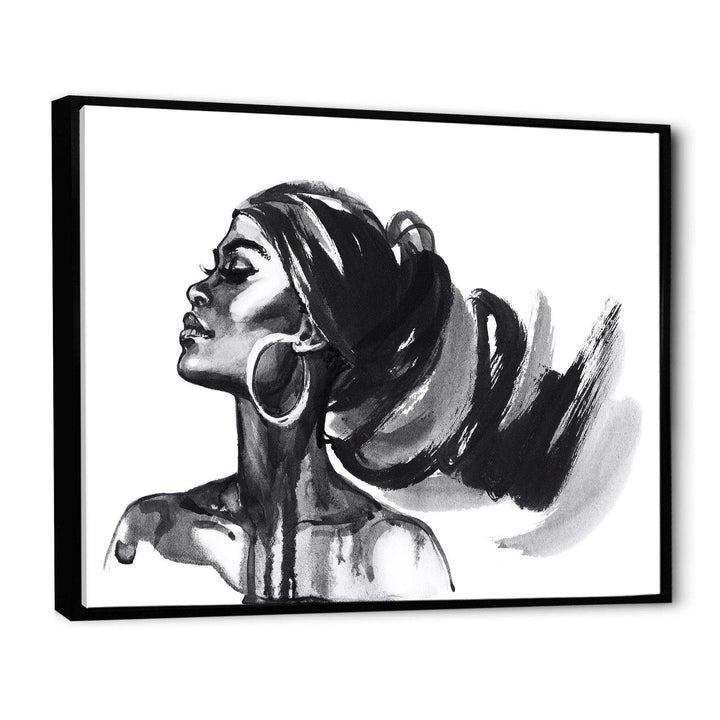 Monochrome Portrait of African American Woman IV - Modern Bedroom Wall Art
