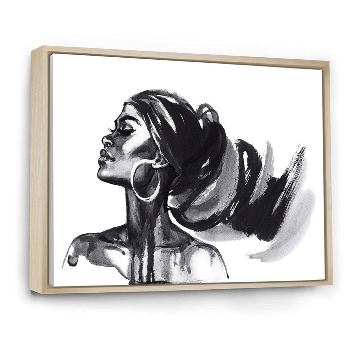 Monochrome Portrait of African American Woman IV - Modern Bedroom Wall Art