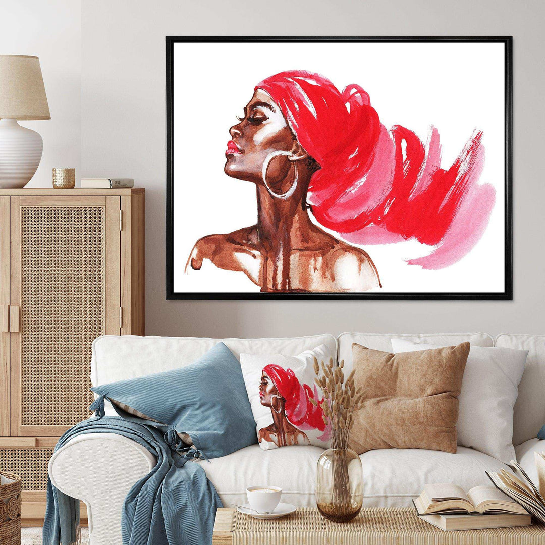 Portrait of African American Woman IX - Modern Canvas Wall Art