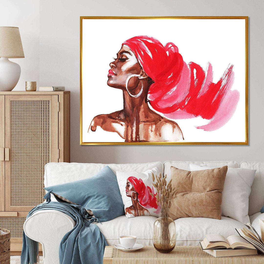 Portrait of African American Woman IX - Modern Canvas Wall Art