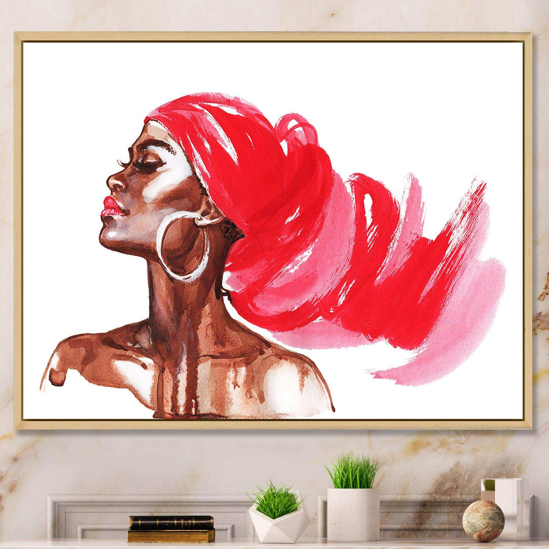 Portrait of African American Woman IX - Modern Canvas Wall Art