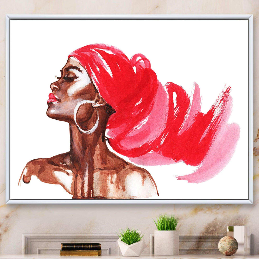 Portrait of African American Woman IX - Modern Canvas Wall Art