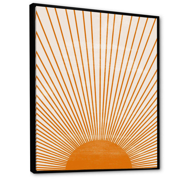 Designart Orange Sun Print III - Modern Bedroom Wall Art