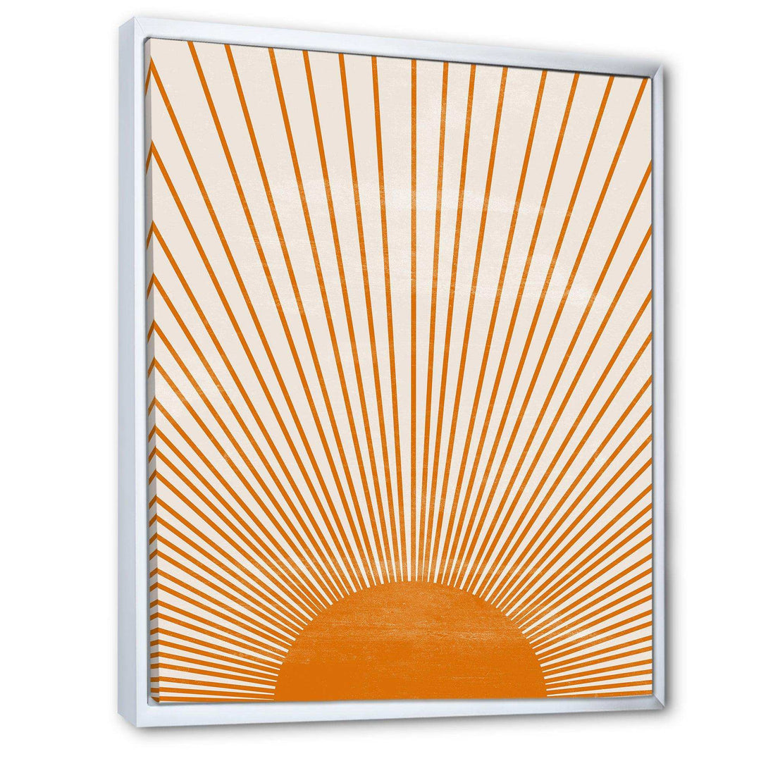 Designart Orange Sun Print III - Modern Bedroom Wall Art