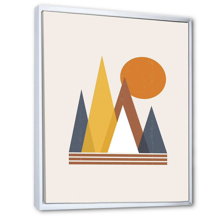 Mountain Abstract and Sun - Modern Canvas Wall Art