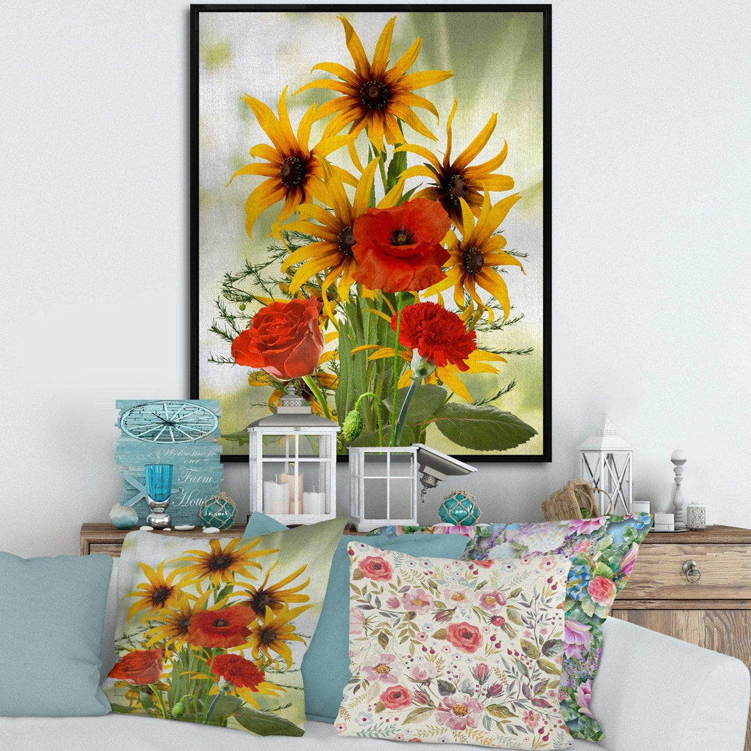 Sunflowers and Poppies In The Wild