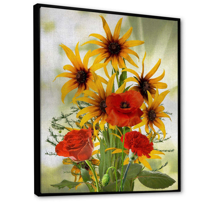 Sunflowers and Poppies In The Wild