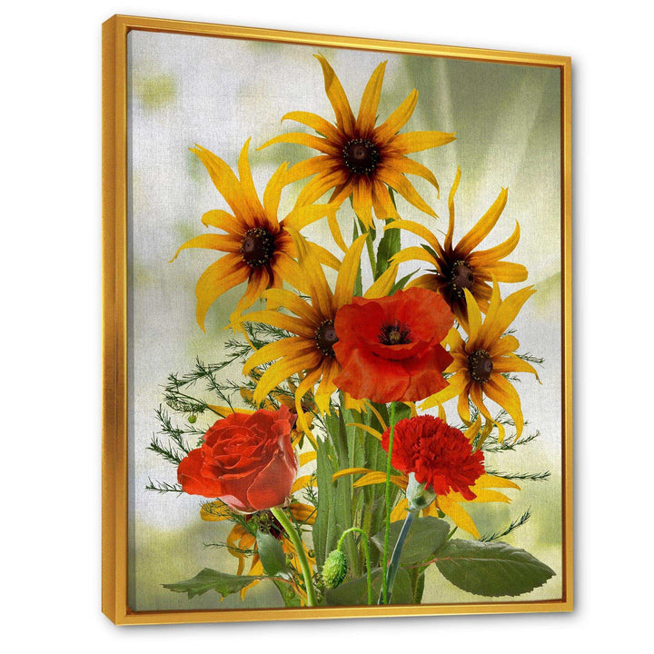 Sunflowers and Poppies In The Wild