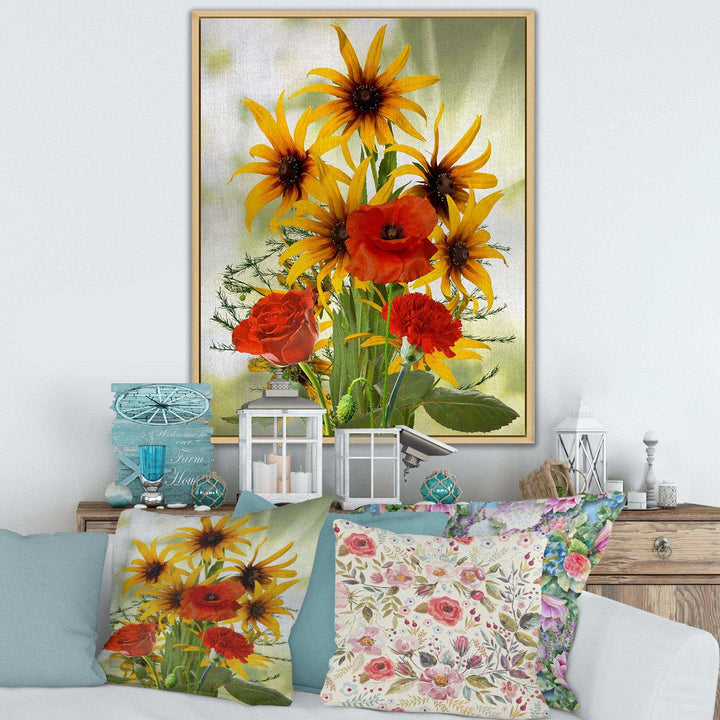 Sunflowers and Poppies In The Wild