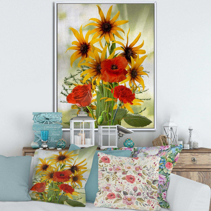 Sunflowers and Poppies In The Wild
