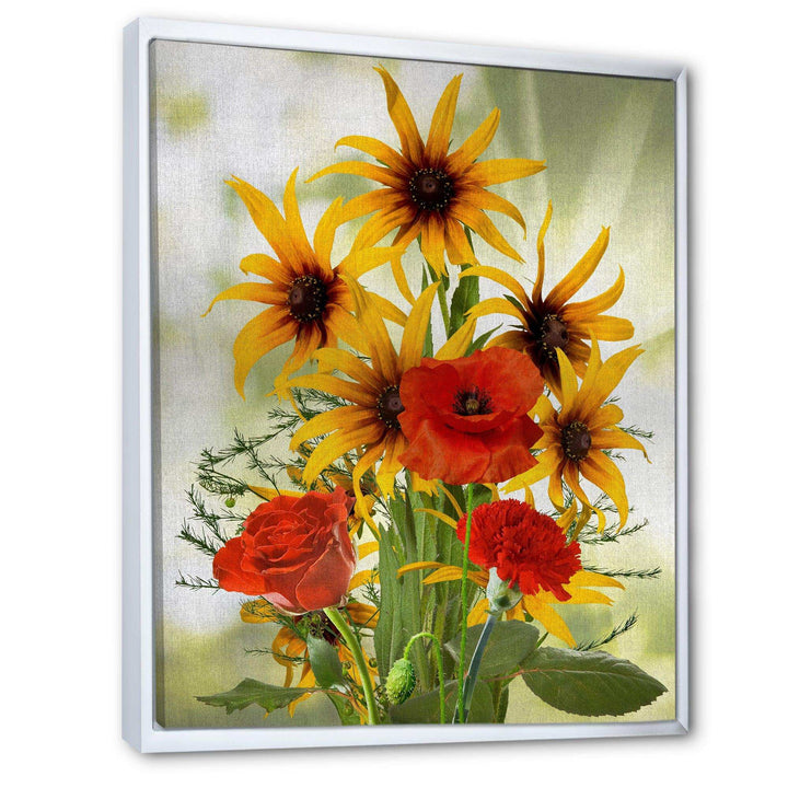 Sunflowers and Poppies In The Wild