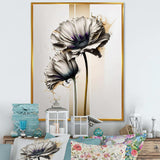 White Gerbera Flower On Golden Beige Paint I