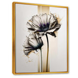 White Gerbera Flower On Golden Beige Paint I