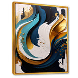 Blue And Gold Modern Art Abstract Painting II