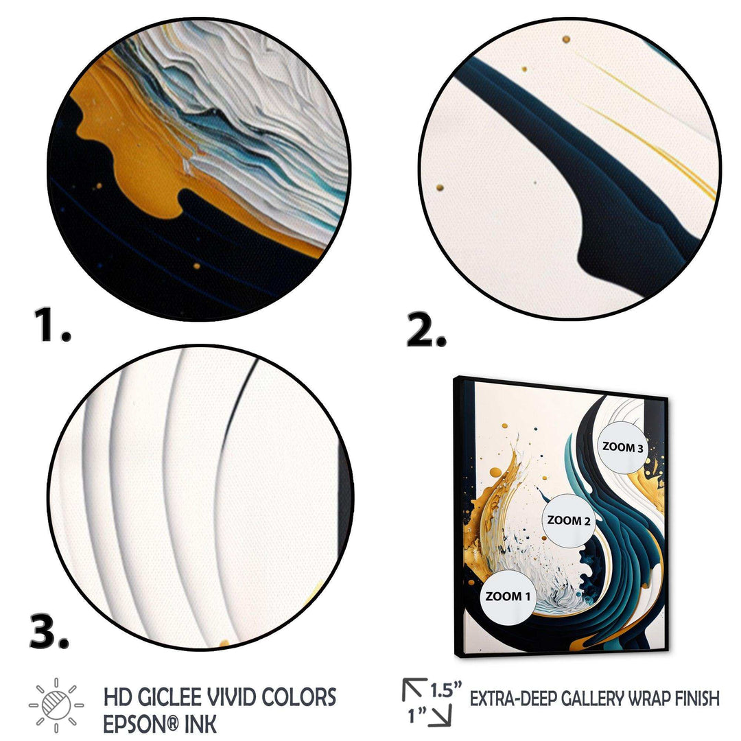 Blue And Gold Modern Art Abstract Painting VI - Modern Bedroom Wall Art