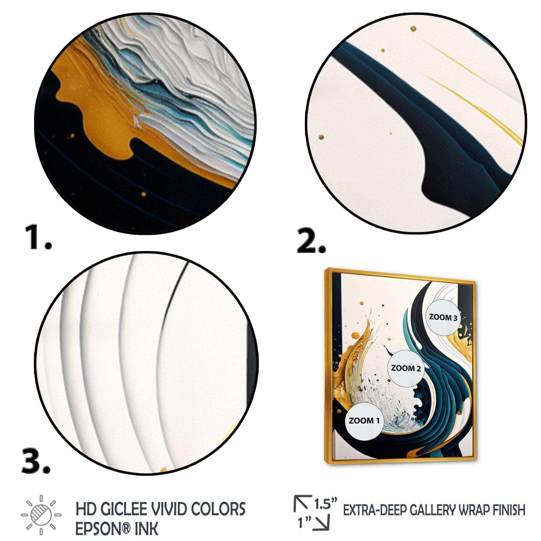 Blue And Gold Modern Art Abstract Painting VI - Modern Bedroom Wall Art
